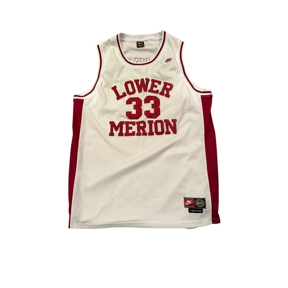 Nike Kobe Bryant Lower Merion HS Basketball Jersey 33 XL White/Red - Picture 1 of 5